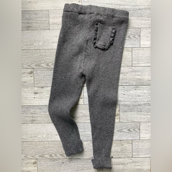 Zara Kids Grey Ribbed Leggings size 3-4 - Picture 2 of 4